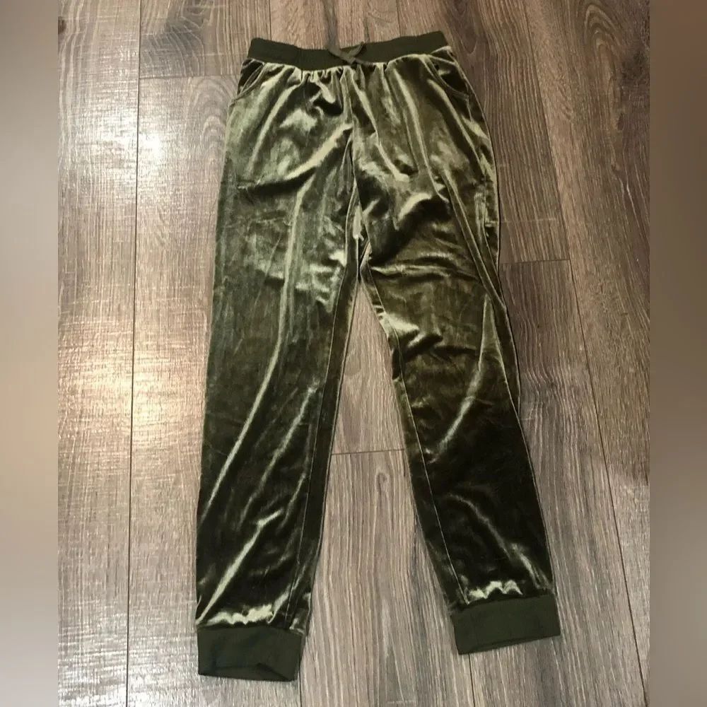 Place Girls Sweatpants Olive Green Velvet Joggers